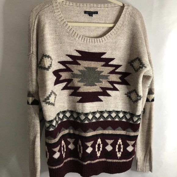 American Eagle Outfitters Sweaters - American Eagle | Aztec Sweater w Wool (size L)